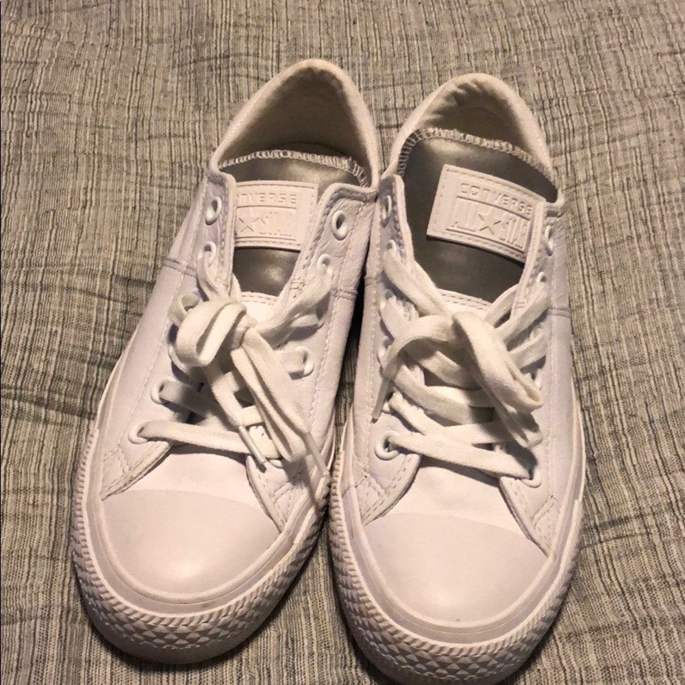 All White Leather Converse